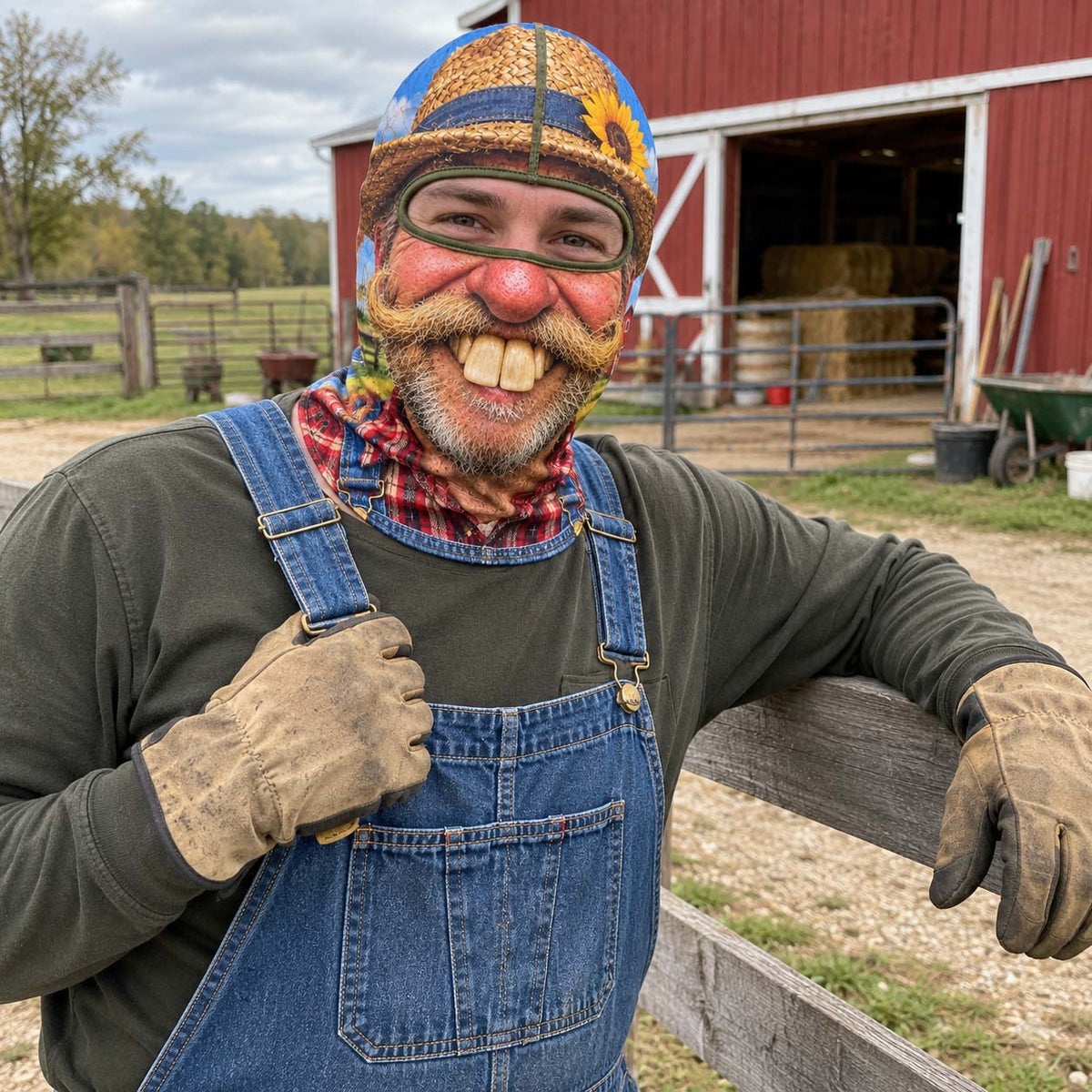 Sunflower Farmer Funny Face Mask GFTONTD3747