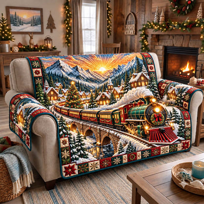 Sunrise Mountain Railway Quilted Sofa Cover GFTONTD3773