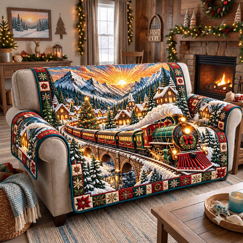 Sunrise Mountain Railway Quilted Sofa Cover GFTONTD3773