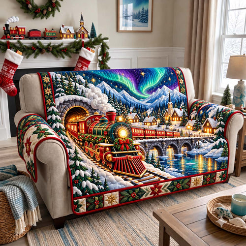 Northern Lights Railway Quilted Sofa Cover GFTONTD3776
