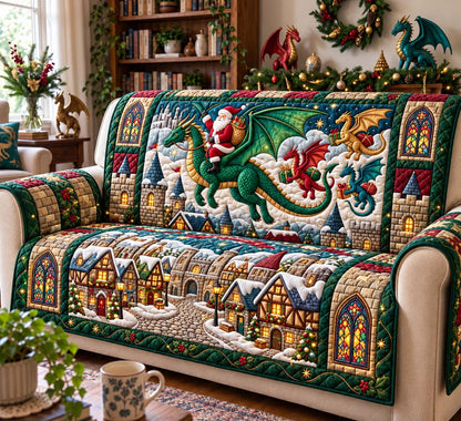 Santa Dragon Rider Quilted Sofa Cover GFTONTD3780