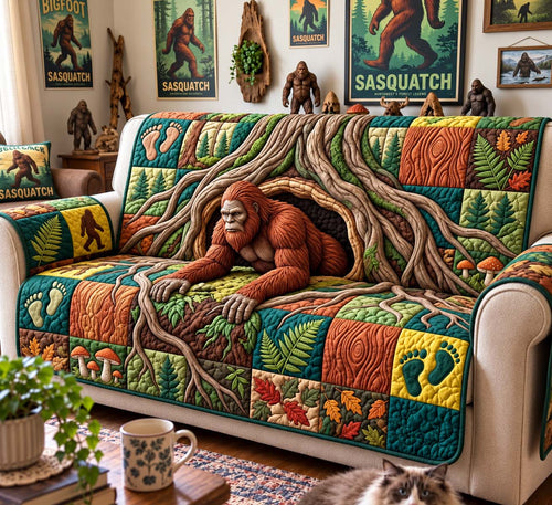 Sasquatch Forest Den Quilted Sofa Cover GFTONTD3786