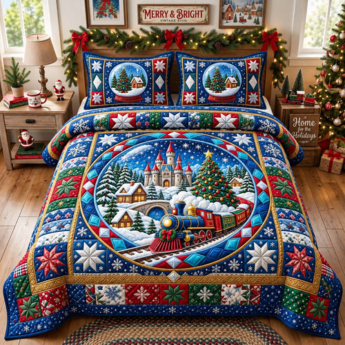 Snow Globe Express 3-Piece Quilted Bedding Set GFTONTD3813