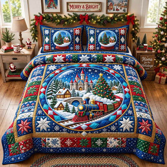 Snow Globe Express 3-Piece Quilted Bedding Set GFTONTD3813