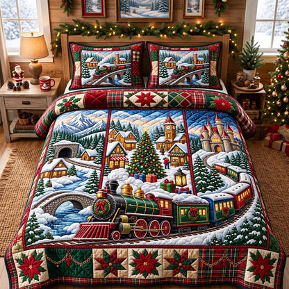 Christmas Valley Express 3-Piece Quilted Bedding Set GFTONTD3817
