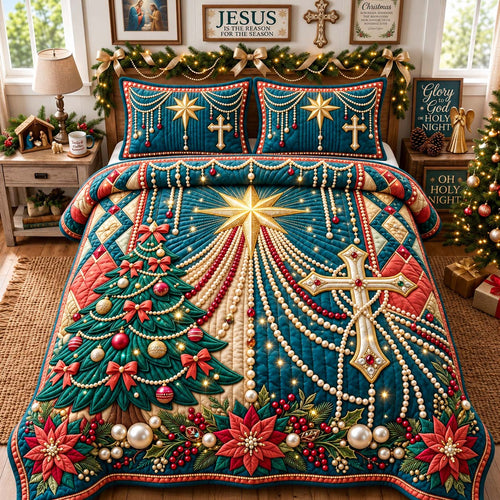Bethlehem Star Cross 3-Piece Quilted Bedding Set GFTONTD3824