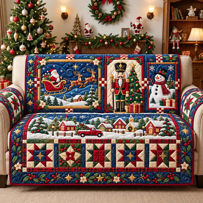 Christmas Story Panels Quilted Sofa Cover GFTONTD3831