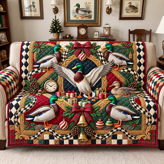 Classic Mallard Christmas Quilted Sofa Cover GFTONTD3835