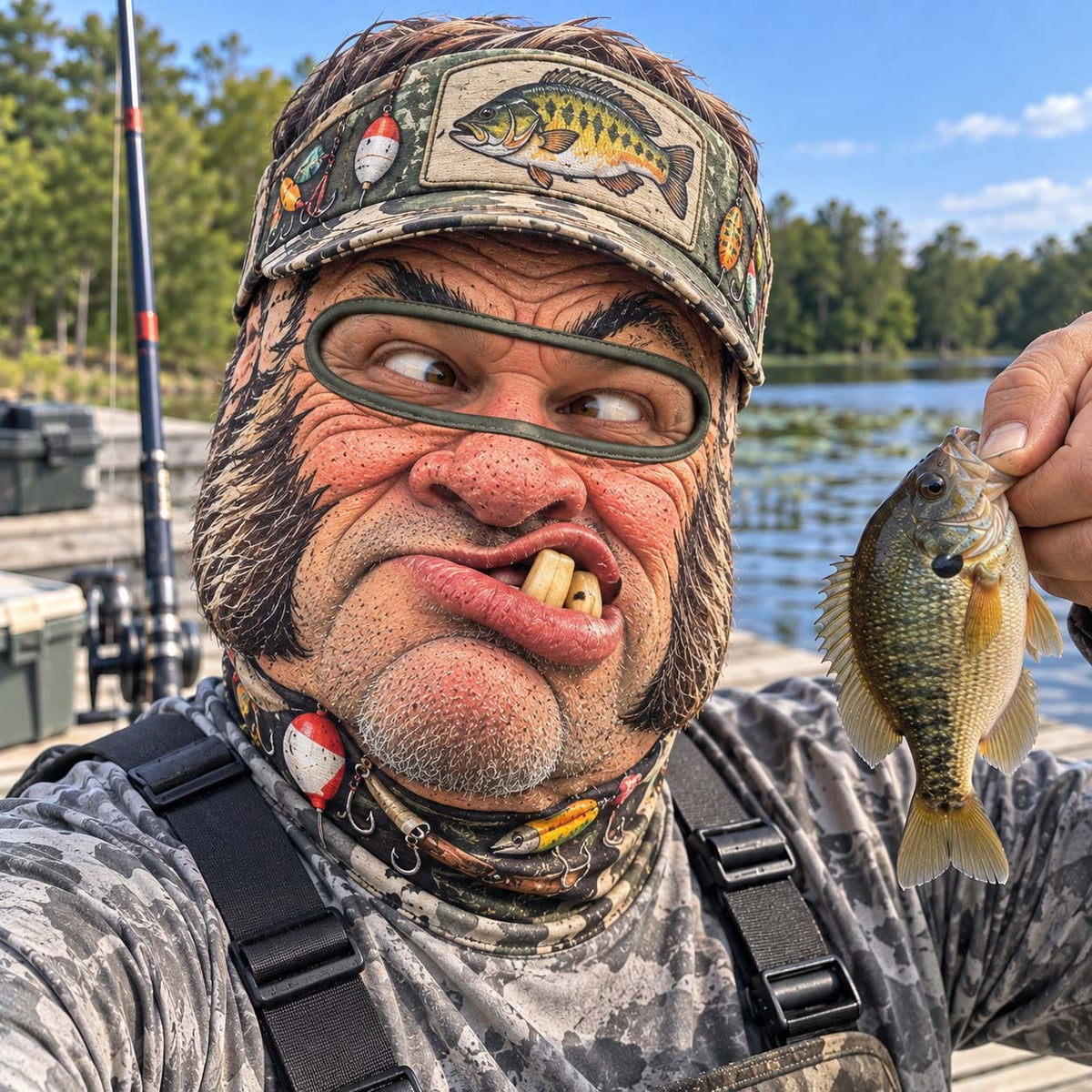 Fish Freak Funny Face Mask GFTONTD3847