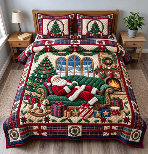 Santa Sofa Snooze 3-Piece Quilted Bedding Set GFTONTD3872