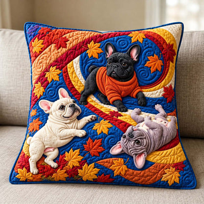Autumn Swirl Frenchies  Quilted Pillow Case GFTONTD3905C1
