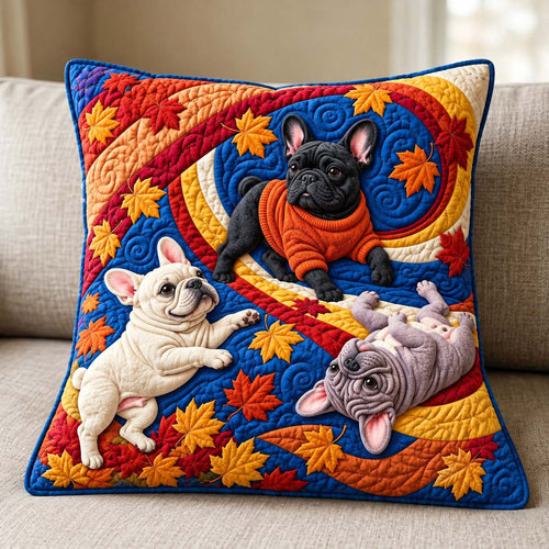 Autumn Swirl Frenchies  Quilted Pillow Case GFTONTD3905C1