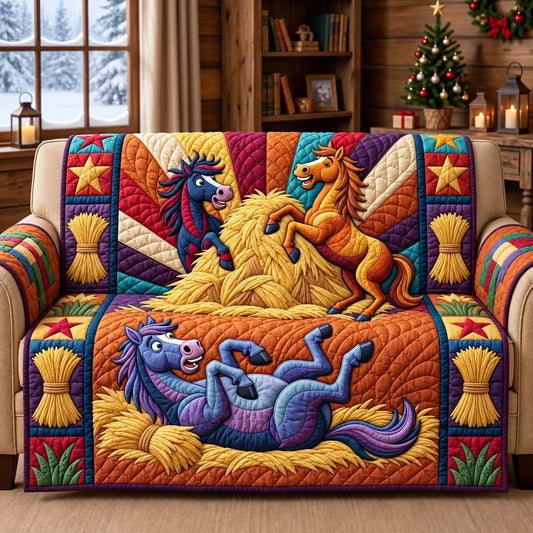 Haystack Horseplay Quilted Sofa Cover GFTONTD3911