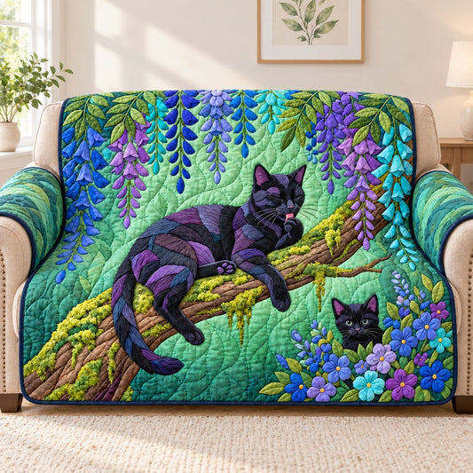 Wisteria Dream Cat Quilted Sofa Cover GFTONTD3952