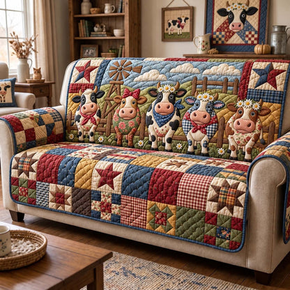 Barnyard Cow Parade Quilted Sofa Cover GFTONTD3965