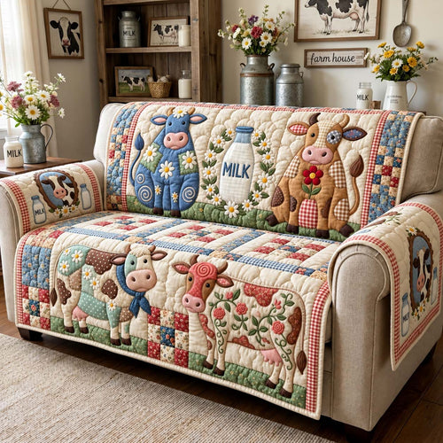 Milk And Daisy Farm Quilted Sofa Cover GFTONTD3966