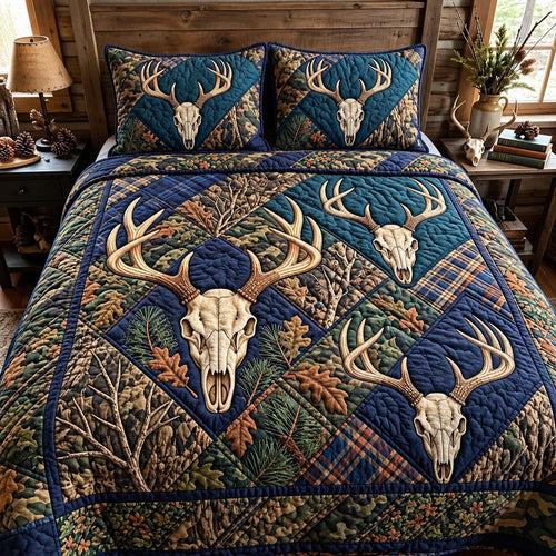 Camo Antler Heritage 3-Piece Quilted Bedding Set GFTONTD4022