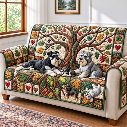 Patchwork Schnauzer Days Quilted Sofa Cover GFTONTD4049