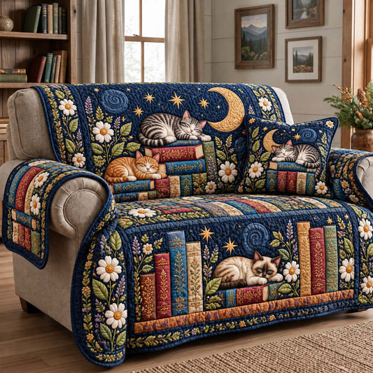 Moonlit Book Naps Quilted Sofa Cover GFTONTD4070