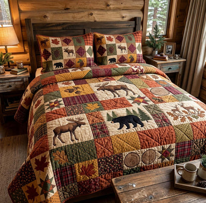 Autumn Lodge Wildlife 3-Piece Quilted Bedding Set GFTONTD4106