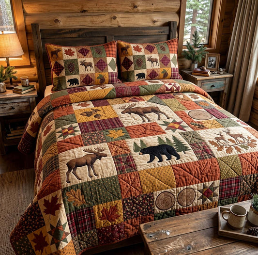Autumn Lodge Wildlife 3-Piece Quilted Bedding Set GFTONTD4106