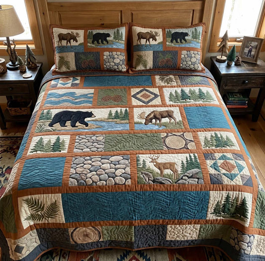 Riverwood Wildlife 3-Piece Quilted Bedding Set GFTONTD4109