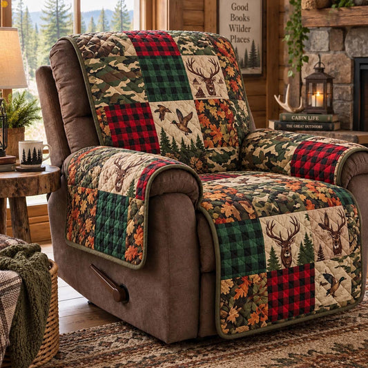 Cabin Plaid Of Hunter Quilted Sofa Cover GFTONTD4118