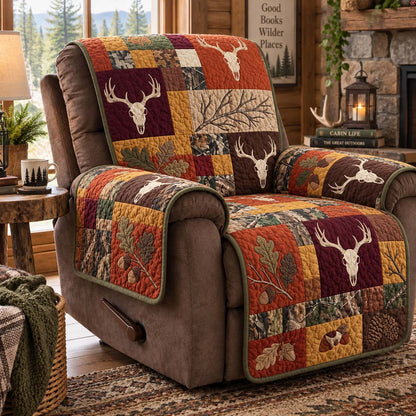 Whitetail Skull Lodge Quilted Sofa Cover GFTONTD4119