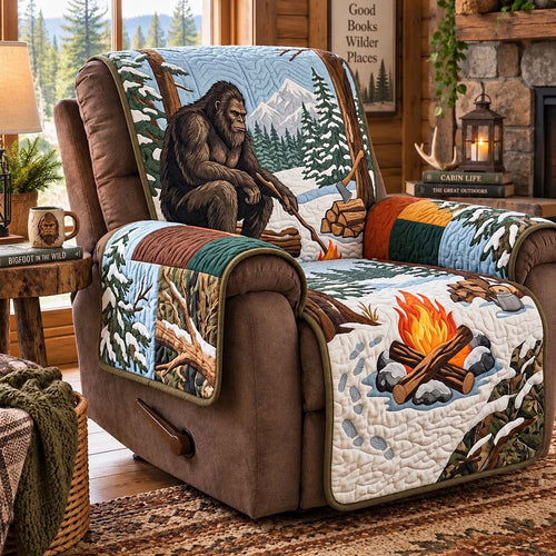 Bigfoot Winter Camp Quilted Sofa Cover GFTONTD4131