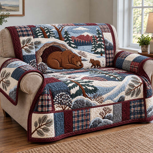 Winter Bear Den Quilted Sofa Cover GFTONTD4167