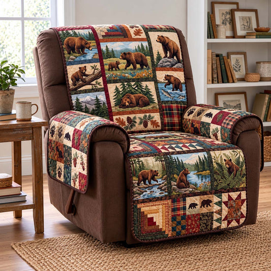 Bear Wilderness Stories Quilted Sofa Cover GFTONTD4168