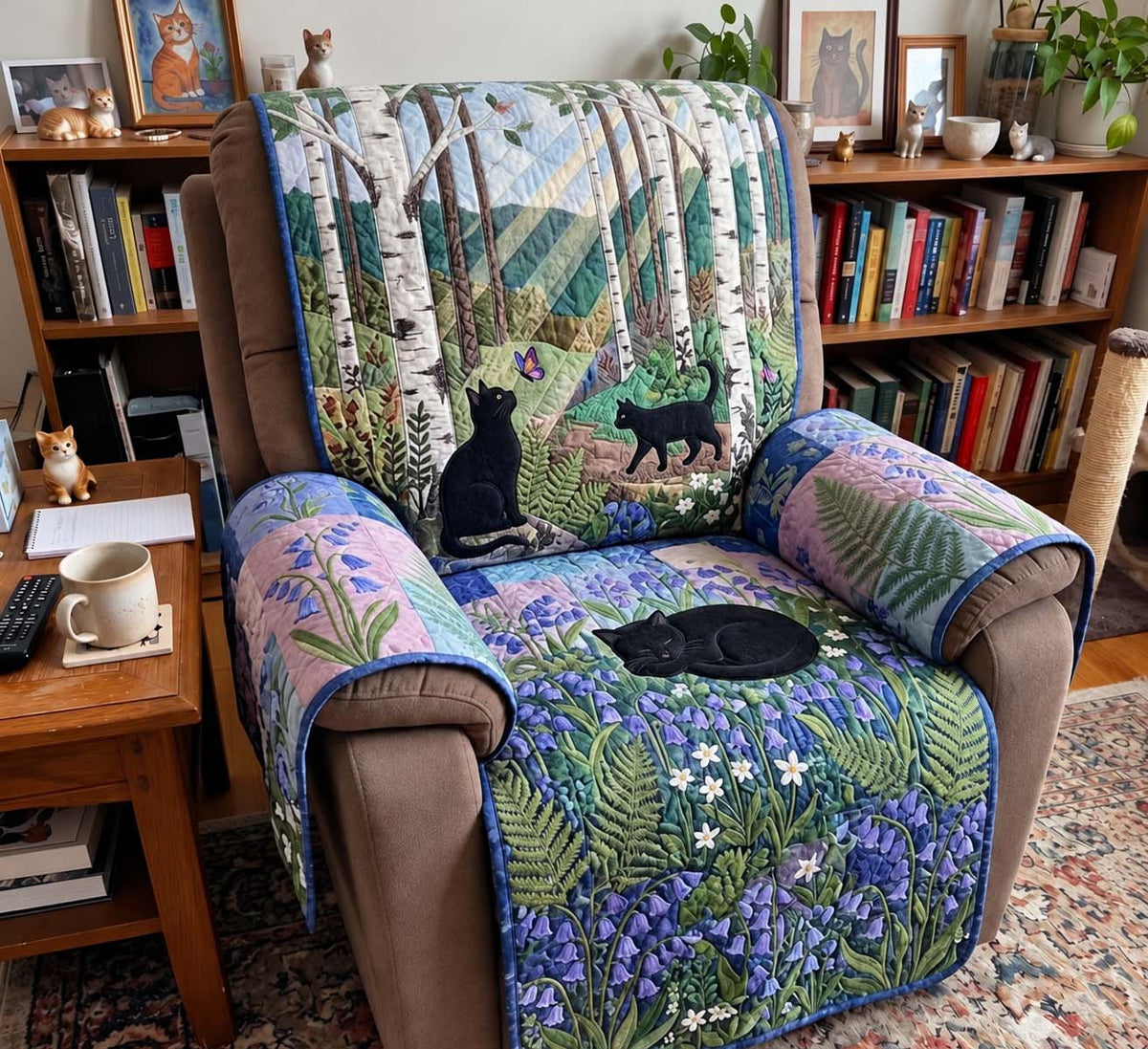 Birchwood Meadow Cats Quilted Sofa Cover GFTONTD4221