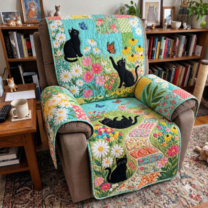 Patchwork Garden Cats Quilted Sofa Cover GFTONTD4224