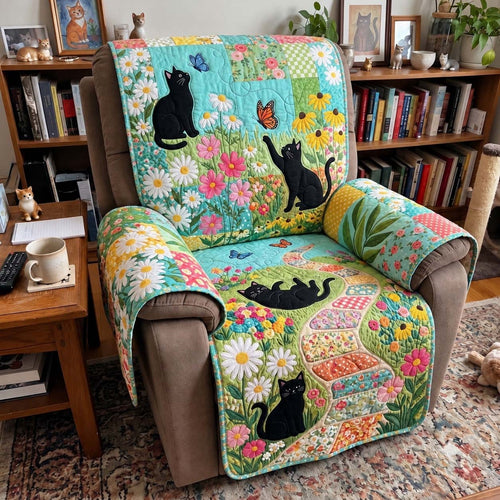 Patchwork Garden Cats Quilted Sofa Cover GFTONTD4224
