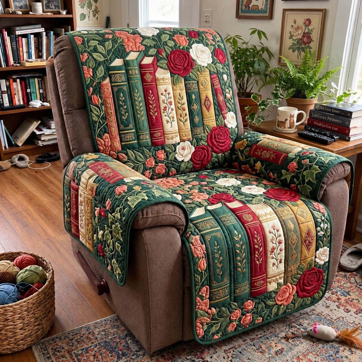 Rosebound Library Quilted Sofa Cover GFTONTD4225
