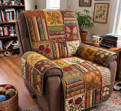 Autumn Bookshelf Garden Quilted Sofa Cover GFTONTD4226