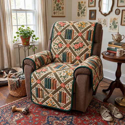 Blushing Book Blooms Quilted Sofa Cover GFTONTD4229