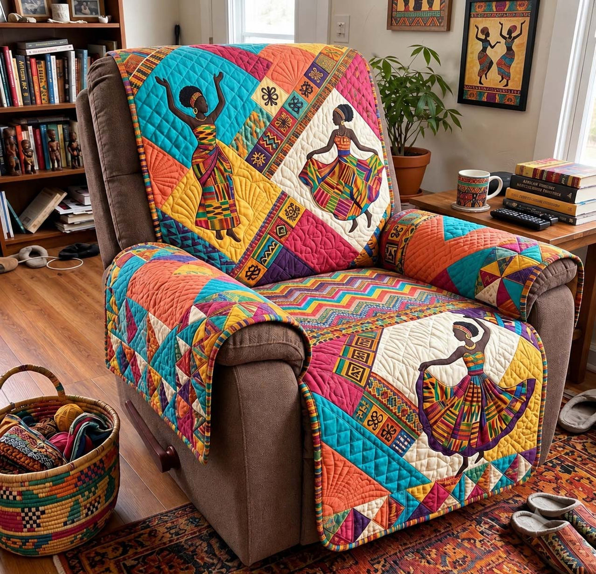 Kente Celebration Dance Quilted Sofa Cover GFTONTD4236