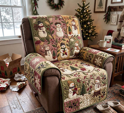 Winter Berry Snowmen Quilted Sofa Cover GFTONTD4283