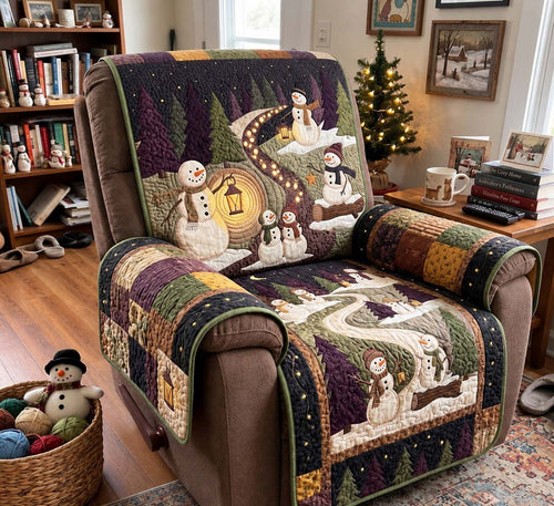 Lantern Trail Snowmen Quilted Sofa Cover GFTONTD4284