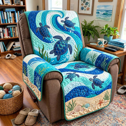Ocean Current Turtles Quilted Sofa Cover GFTONTD4287