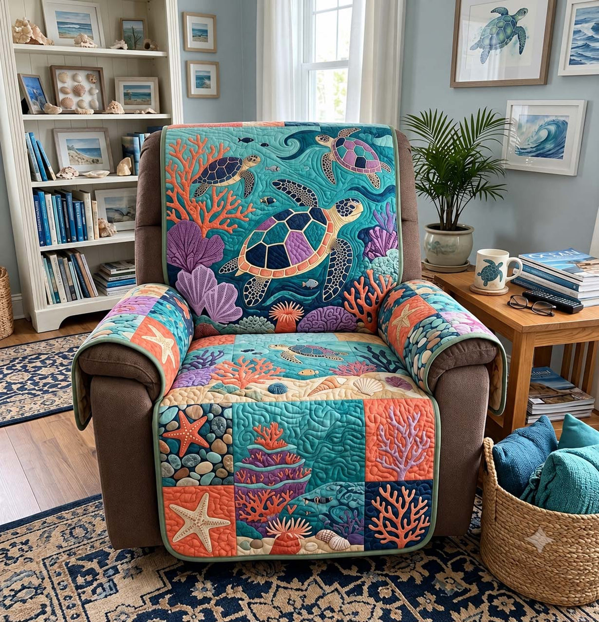 Tropical Turtle Garden Quilted Sofa Cover GFTONTD4289
