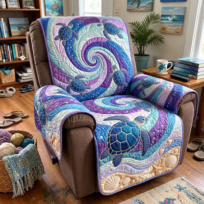 Lavender Ocean Swirl Quilted Sofa Cover GFTONTD4291