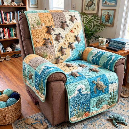 Turtle Hatchling Shore Quilted Sofa Cover GFTONTD4292