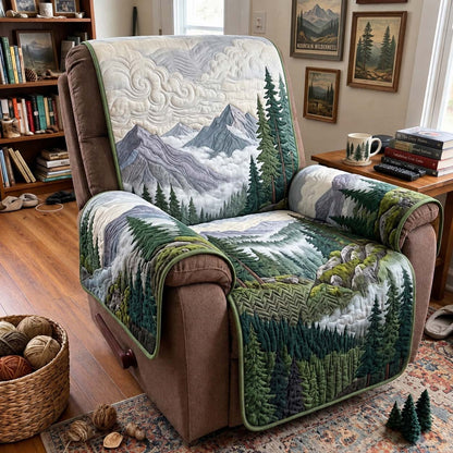 Misty Mountain Forest Quilted Sofa Cover GFTONTD4312