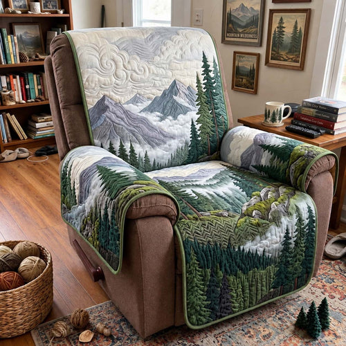 Misty Mountain Forest Quilted Sofa Cover GFTONTD4312