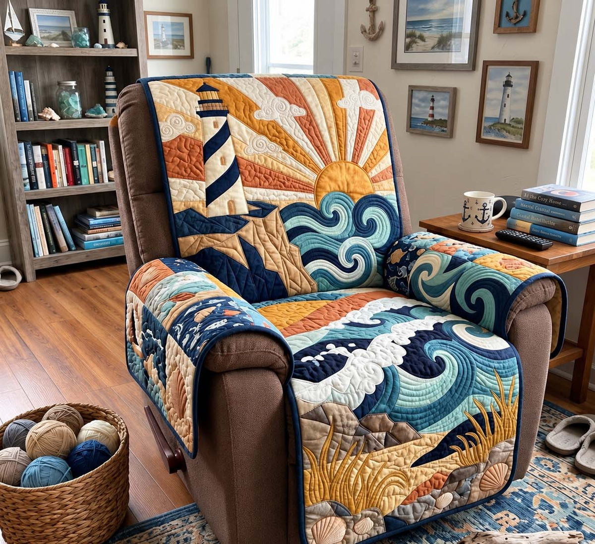 Sunrise Beacon Quilted Sofa Cover GFTONTD4316