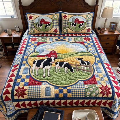 Country Dairy Farm 3-Piece Quilted Bedding Set GFTONTD4353