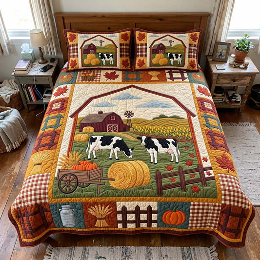 Autumn Barn Pasture 3-Piece Quilted Bedding Set GFTONTD4355