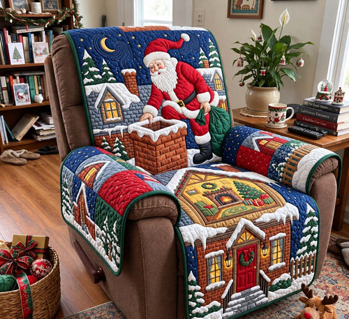 Chimney Visit Of Santa Quilted Sofa Cover GFTONTD4360